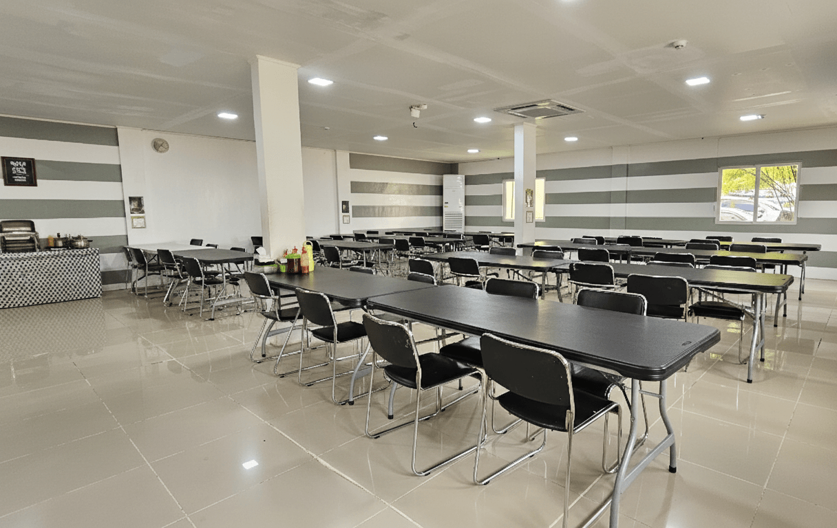 Restaurant of BELA E4U Academy. It is where students and family take lunch in bela e4u academy. It is filled with bright lights and airconditioning. It is a huge space that can fit almost a hundred people.